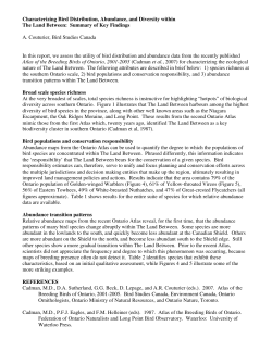 Breeding Bird Distribution and Abundance_TLB summary