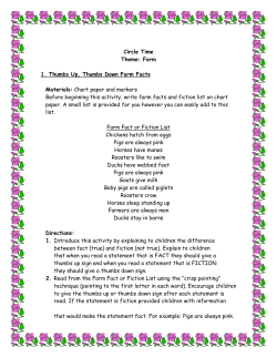 1 Circle Time Theme: Farm 1. Thumbs Up, Thumbs Down Farm