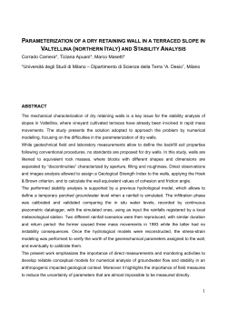 parameterization of a dry retaining wall in a terraced slope in
