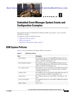 EEM Events and Examples