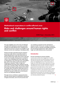 Risks and challenges around human rights and conflict