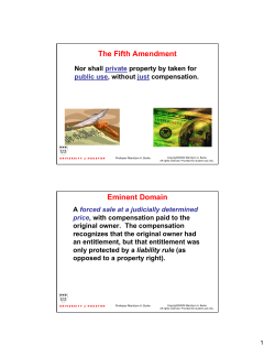 The Fifth Amendment Eminent Domain
