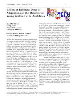 Effects of Different Types of Adaptations on the - Tots `n Tech