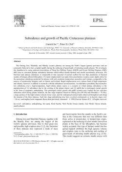Subsidence and growth of Pacific Cretaceous plateaus