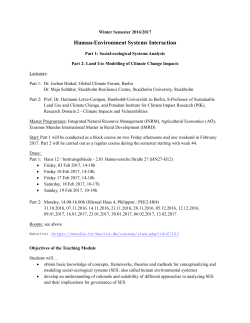 Human-Environment Systems Interaction