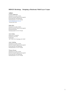 RIDGES Herbology &ndash; Designing a Diachronic Multi