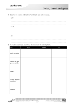 Solids liquids and gases