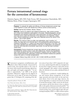 Ferrara intrastromal corneal rings for the correction of keratoconus