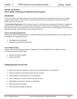 Grade 5 CPSD Science Curriculum Guide