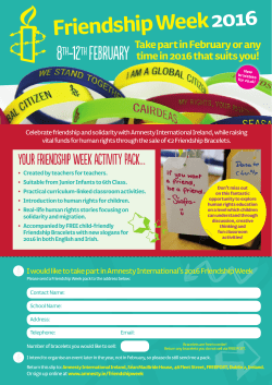 Friendship Week 2016