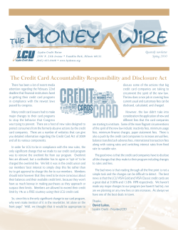 The Credit Card Accountability Responsibility and Disclosure Act