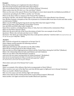 Period 2 Who did Mao Zedong use to implement his ideas? (Nancy