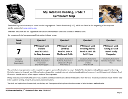 M/J Intensive Reading, Grade 7 Curriculum Map