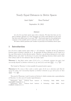Nearly Equal Distances in Metric Spaces