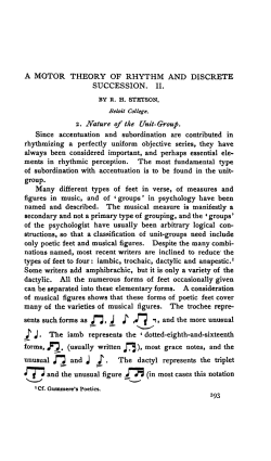A MOTOR THEORY OF RHYTHM AND DISCRETE SUCCESSION. II