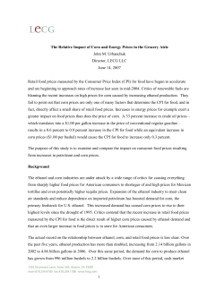 The Relative Impact of Corn and Energy Prices in the