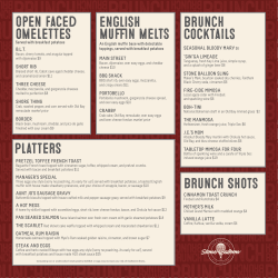 Platters open faced omelettes english muffin melts Brunch Cocktails