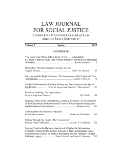 The Crucible - Law Journal for Social Justice