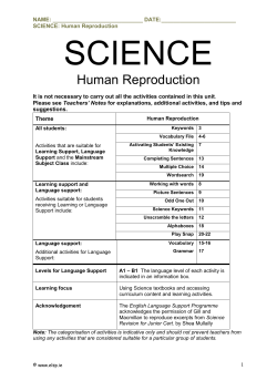 Human Reproduction - English Language Support Programme