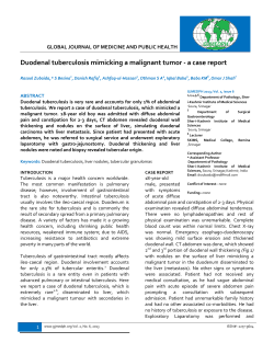 Duodenal tuberculosis mimicking a malignant tumor