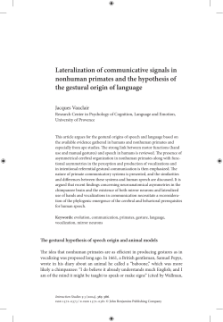 Lateralization of communicative signals in nonhuman primates and