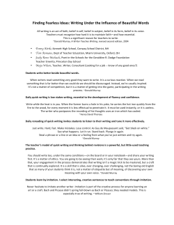 Finding Fearless Ideas: Writing Under the Influence of Beautiful Words