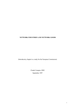 NETWORK INDUSTRIES AND NETWORK GOODS