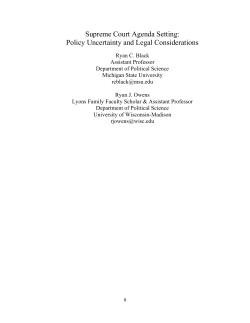 Supreme Court Agenda Setting - University of Wisconsin Law School