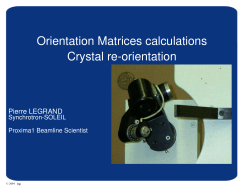 Orientation Matrices calculations Crystal reorientation