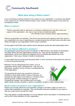 What does being a Patron mean?