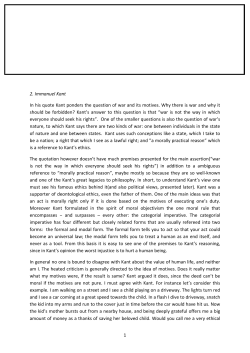 1 2. Immanuel Kant In his quote Kant ponders the question of war