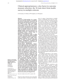 the 36 item short form health survey in multiple sclerosis