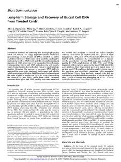 Long-term Storage and Recovery of Buccal Cell DNA from Treated