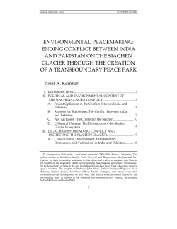 environmental peacemaking: ending conflict between india and