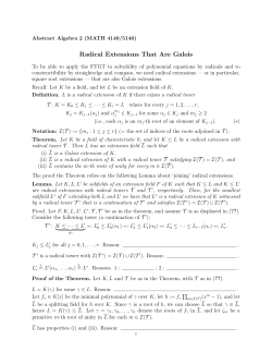 Radical Extensions That Are Galois
