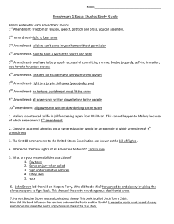 Benchmark 1 Social Studies Study Guide