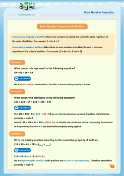 Basic Number Properties Basic Number Properties of
