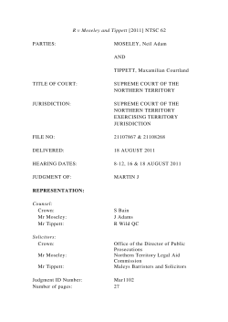 R v Moseley and Tippett [2011] - The Supreme Court of the Northern
