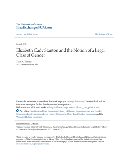 Elizabeth Cady Stanton and the Notion of a Legal Class of Gender