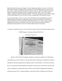 Japanese Internment Camp Article for Website