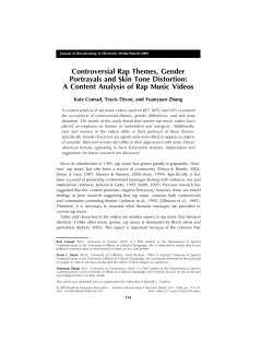 Controversial Rap Themes, Gender Portrayals and Skin Tone