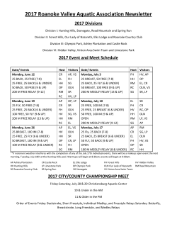 2017 RVAA Newsletter - Roanoke Valley Aquatic Association