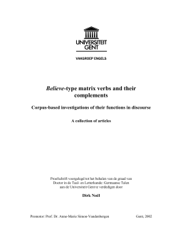 Believe-type matrix verbs and their complements