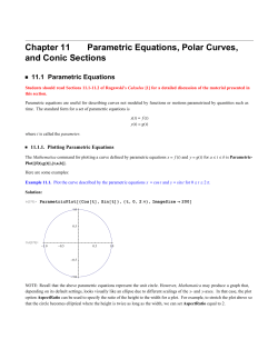 Chapter 11 Parametric Equations, Polar Curves