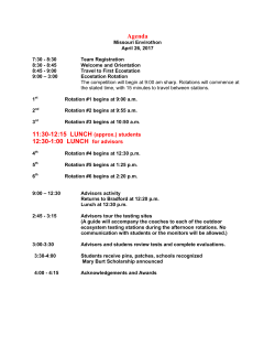Agenda 11:30-12:15 LUNCH (approx.) students 12:30