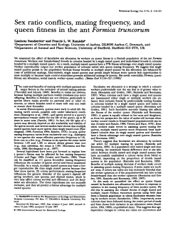Sex ratio conflicts, mating frequency, and queen fitness in the ant