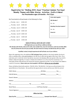 For Preschoolers ages 18 months