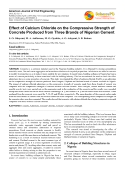 Effect of Calcium Chloride on the Compressive Strength of Concrete