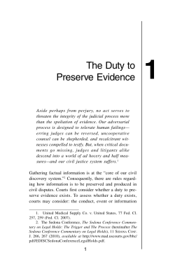 The Duty to Preserve Evidence