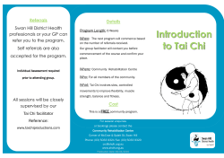 Introduction to Tai Chi - Swan Hill District Health